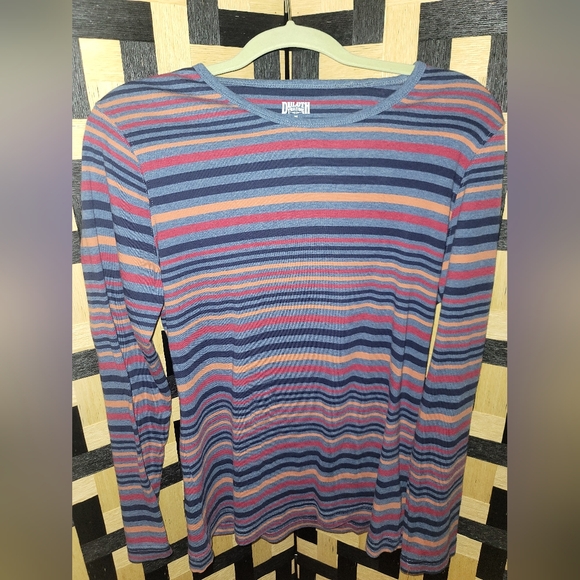 Duluth‎ Trading Co. Striped Long Sleeve Tee Soft Cotton Casual Top M - Picture 1 of 3